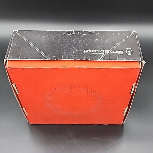 Crystal by Cristal D'arques France Soleil Dessert Plate 24% lead Crystal boxed 6 - Picture 8 of 8